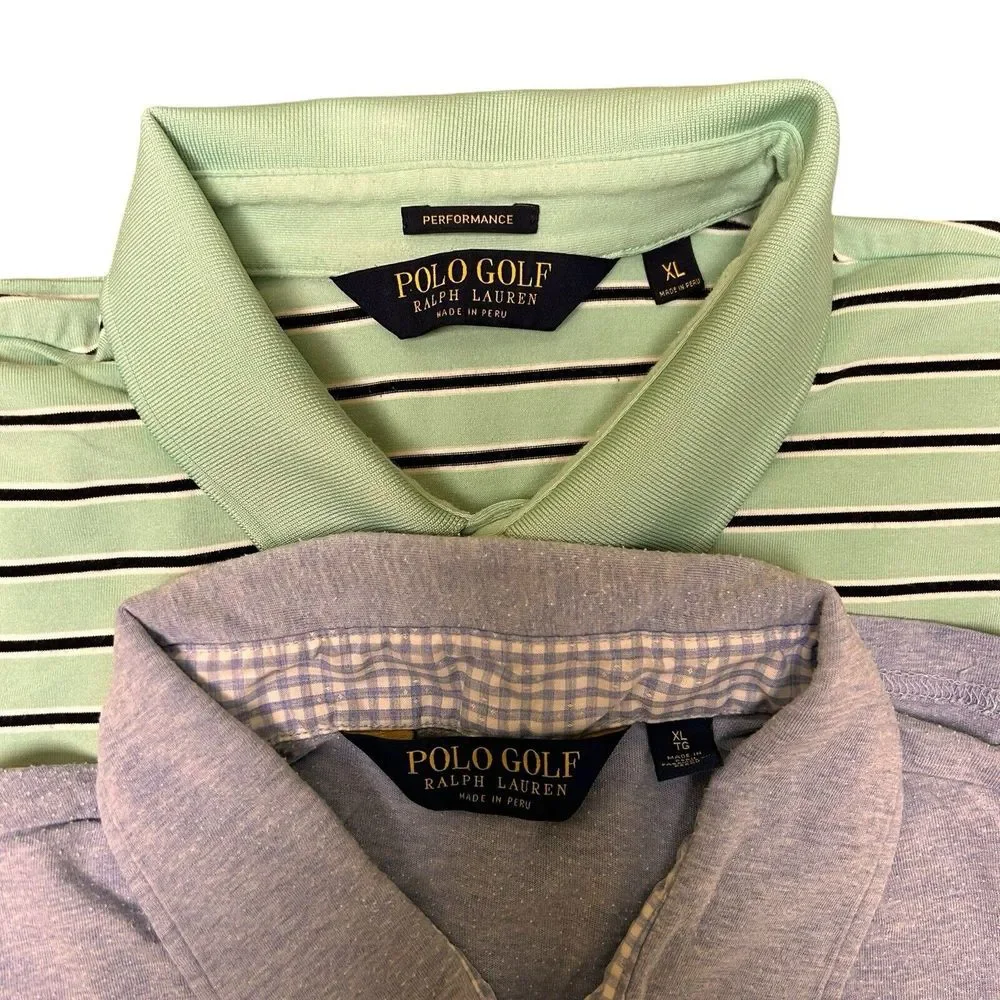 Lot Of 2 Polo Ralph‎ Lauren Golf Polo Short Sleeve Shirt Mens  XL